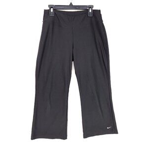 Nike Wide Leg Capri Sweatpants Womens XS Black Sportswear Legging Logo